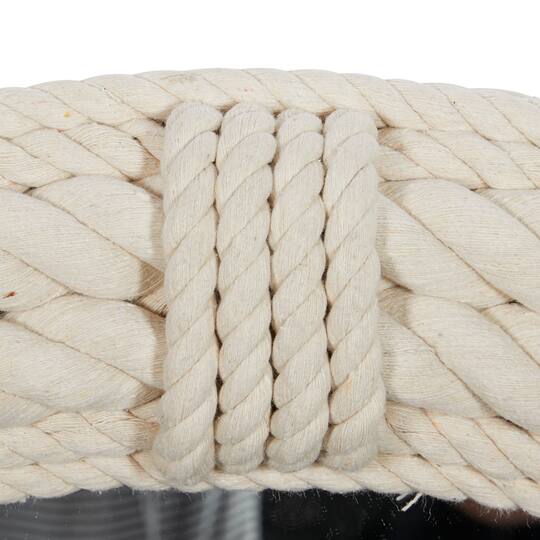 36" White Coastal Rope Wall Mirror